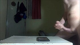 jerking hard for cassidyboo with cum on face.