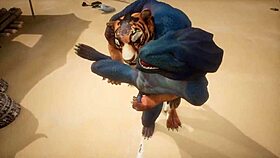 Gay sex in the animal kingdom: a tiger and a lizard having fun