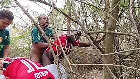 Chubby Men Engage in Intense Gay Sex, Big Cocks Assfucking Bareback in the Woods with Passionate Action