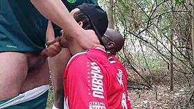 Chubby Men Engage in Intense Gay Sex, Big Cocks Assfucking Bareback in the Woods with Passionate Action