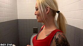 Deutsche blondine gets drilled in Hamburger parkhaus and public toilet