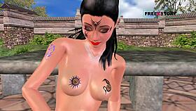 Cute Indian bhabhi feels intense pleasure rubbing her pussy in 3d animation