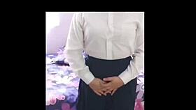 Schoolgirl gets hot with teacher, tries semen first time in homemade anal sex