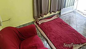 ebony stepsister gets fucked with cum on face