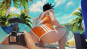 Overwatch Tracer Blowjob And Fucking Compilation.