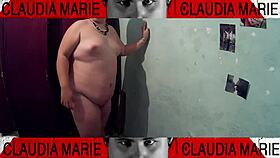 Eating the fat woman's pussy while fucking her against the closet, dominating this curvy amateur