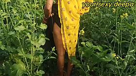 In the mustard field, husband catches wife and fucks her hard! 😍