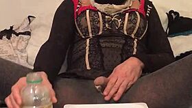 golden shower flows in a dirty old drunk scene