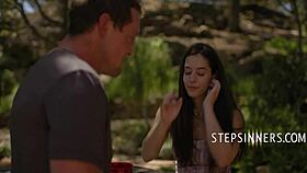 stepsiblings hanging out in the park with abbie maley