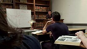 Shemale student dominates in police academy with anal assfucking