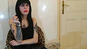 Beth Kinky - sexy goth domina smoking pt1 hd?