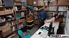 lp office punishes cute thief with quick blowjob in garage