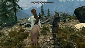 Look at this big boob babe having sex doggystyle outdoors, bent over with her tits bouncing