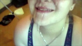 huge cum loads hitting teen's face in deepthroat facial 😍
