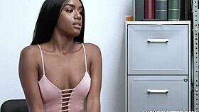 Lp officer fingers ashley's pussy while sucking her nipples, making her moan.