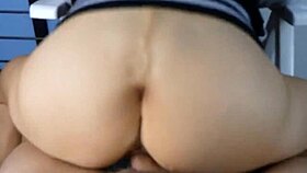 she rides the big cock and gets creampie