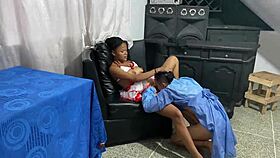 babe gets fucked by brother-in-law without condom, creampie in ass