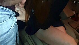 Hot Redhead Wife Blowjob Then Doggystyle Creampie