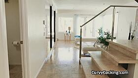 Watch me gag on this pool guy's cock