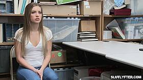 Blonde Teen Summer Brooks Caught Shoplifting And Forced To Give Blowjob