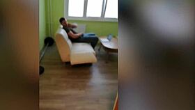 Amateur couple relaxes after a hard day.