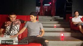 two boys explore the cinema together in a casual outing