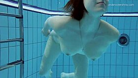 hey, check lada poleshuk showing big tits underwater with short hair!