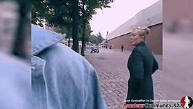 Hot milf blows in the stairwell