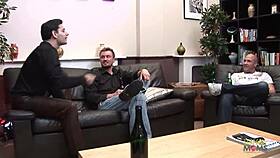 great interracial foursome with brunette milf and ebony chick fucking hard