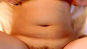 young amateur girl tries something new on camera