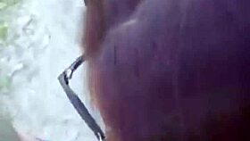 Chubby Milf Shares Outdoor Blowjob In Doggystyle With Cuckold Husband