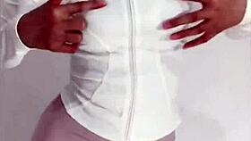 Siganjue in Sexy Bra Masturbates Wildly in Wet Black Stockings