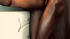 Ebony babe screams as massive BBC pounds her rough in bathroom!