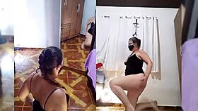 Mirella Delic performs a personalized striptease, ripping her clothes off