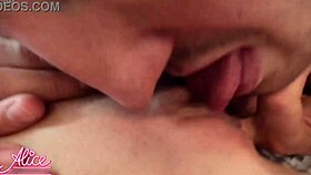 sensual closeup of pussy licking and fingering cute babe to orgasm