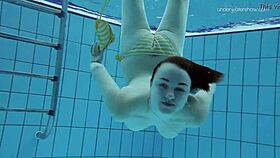 hey, check lada poleshuk showing big tits underwater with short hair!