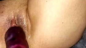 Velvet rain 23 masturbates intensely with huge toys, squirting in homemade milf session. She gets fucked hard by amateurs.