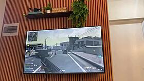 Pregnant Busty Woman Sucks and Rides Husband's Delicious Cock While Playing Video Game