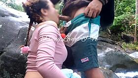 Random stranger fucks my pussy on the falls