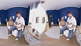 i got lost in virtual taboo with blonde threesome and shaved pussy