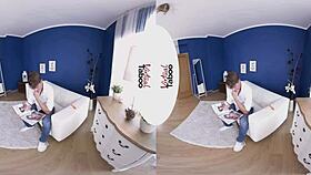 i got lost in virtual taboo with blonde threesome and shaved pussy