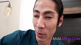 Checking her nymph nodes with penis in anus deep