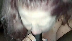 Danni, the neighbor, can't resist sucking that massive black cock.