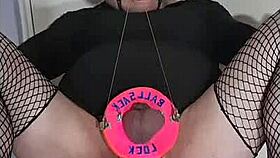 why is this crossdressing sissy doing gay bdsm on himself?