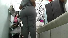 Exclamatory-Provocative Spying on Latina Nurse with Huge Ass After Work - What a View!
