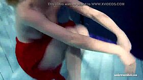 Russian teen Lucie dives naked in the pool 😍