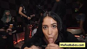 What Makes This Brunette Pornstar Suck Cock So Hard With Her Natural Tits?