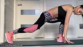 Lilu Moon deepthroats fitness coachs big cock & rough fucks till cum on pussy in the gym.