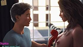 a wife and stepmother play a game together