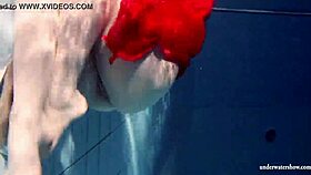 Russian teen Lucie dives naked in the pool 😍